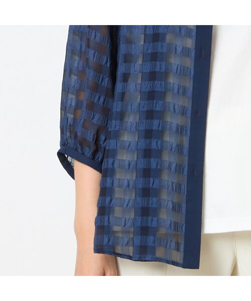 LOBJIE / ロブジェ シャツ・ブラウス | 【洗える】シアーギンガムチェックブラウス | 詳細12