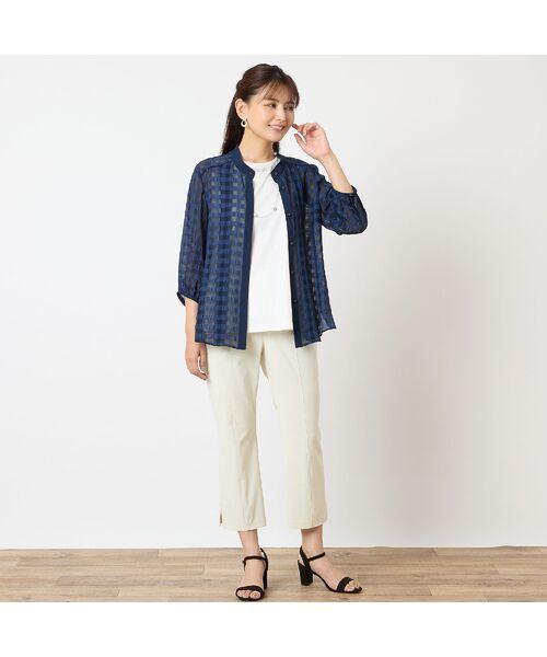 LOBJIE / ロブジェ シャツ・ブラウス | 【洗える】シアーギンガムチェックブラウス | 詳細13