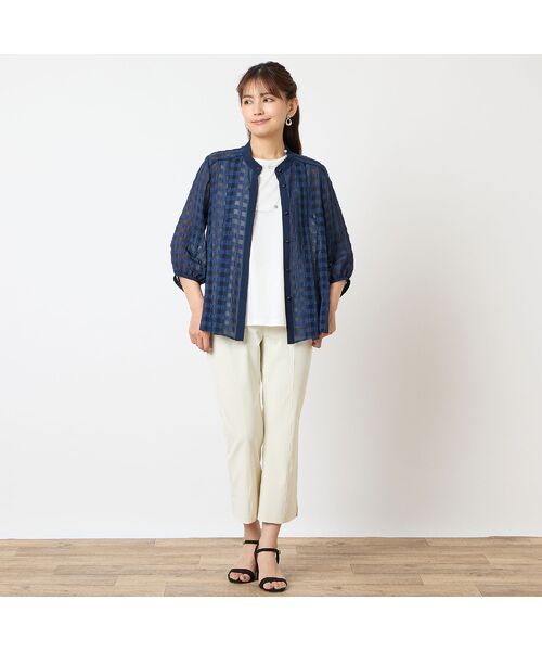 LOBJIE / ロブジェ シャツ・ブラウス | 【洗える】シアーギンガムチェックブラウス | 詳細14