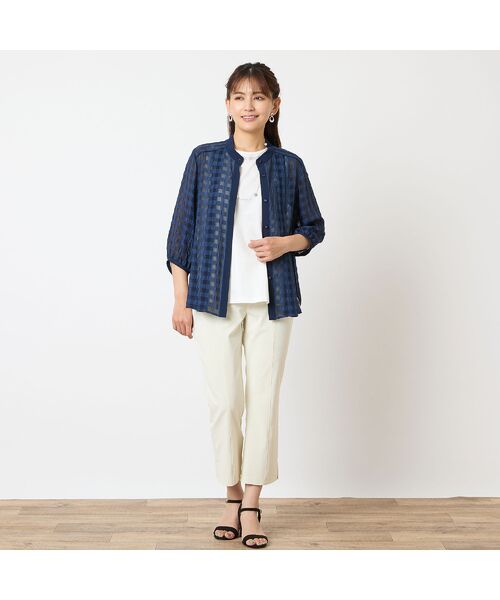 LOBJIE / ロブジェ シャツ・ブラウス | 【洗える】シアーギンガムチェックブラウス | 詳細15