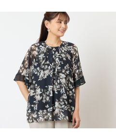 LOBJIE / ロブジェ シャツ・ブラウス | 【洗える】水彩花フレアブラウス