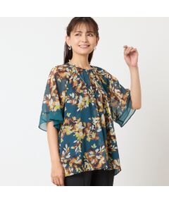 LOBJIE / ロブジェ シャツ・ブラウス | 【洗える】水彩花フレアブラウス