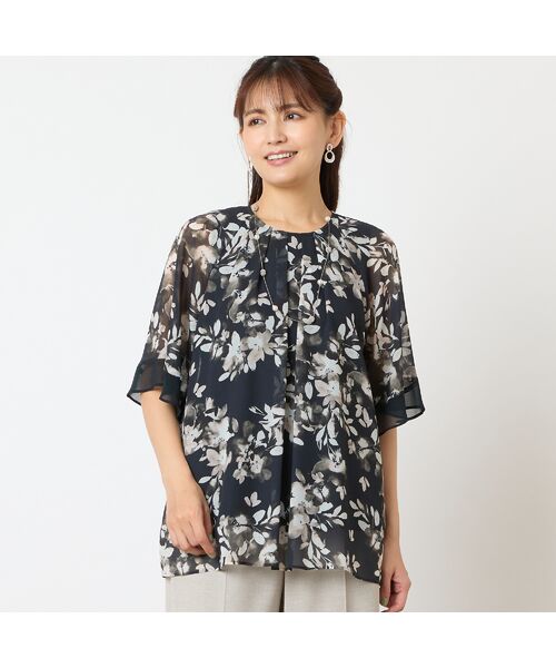 LOBJIE / ロブジェ シャツ・ブラウス | 【洗える】水彩花フレアブラウス | 詳細1