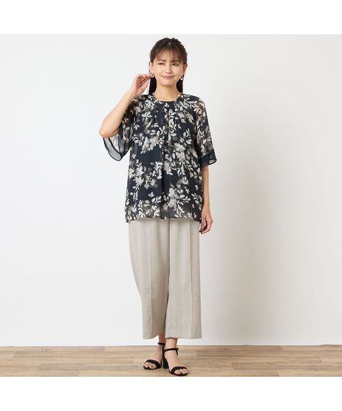 LOBJIE / ロブジェ シャツ・ブラウス | 【洗える】水彩花フレアブラウス | 詳細5