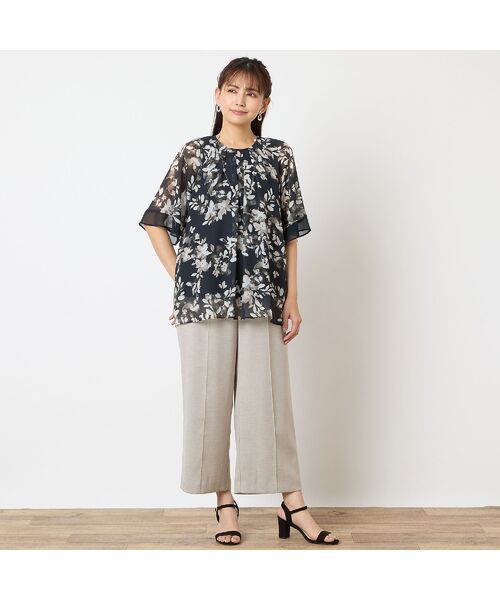 LOBJIE / ロブジェ シャツ・ブラウス | 【洗える】水彩花フレアブラウス | 詳細6