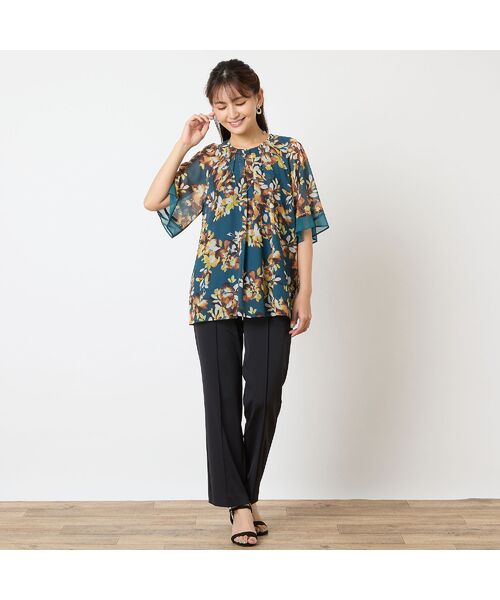 LOBJIE / ロブジェ シャツ・ブラウス | 【洗える】水彩花フレアブラウス | 詳細14