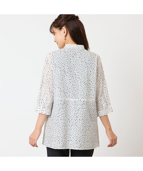 LOBJIE / ロブジェ シャツ・ブラウス | 【洗える・綿100%】ドット柄チュニックシャツ | 詳細1