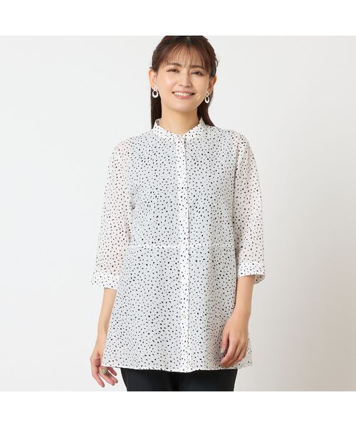 LOBJIE / ロブジェ シャツ・ブラウス | 【洗える・綿100%】ドット柄チュニックシャツ | 詳細2