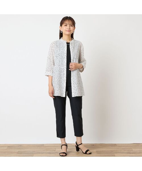 LOBJIE / ロブジェ シャツ・ブラウス | 【洗える・綿100%】ドット柄チュニックシャツ | 詳細7