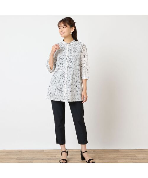 LOBJIE / ロブジェ シャツ・ブラウス | 【洗える・綿100%】ドット柄チュニックシャツ | 詳細8
