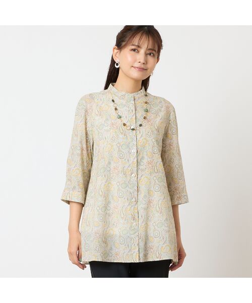 LOBJIE / ロブジェ シャツ・ブラウス | 【リバティプリント・洗える・綿100%】ペイズリー柄チュニックシャツ | 詳細2