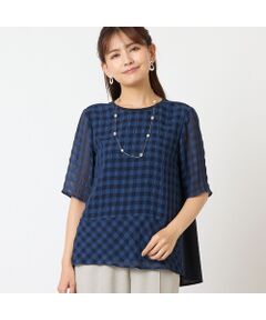 LOBJIE / ロブジェ カットソー | 【洗える】シアーギンガムチェックプルオーバー
