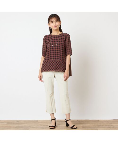 LOBJIE / ロブジェ カットソー | 【洗える】シアーギンガムチェックプルオーバー | 詳細6
