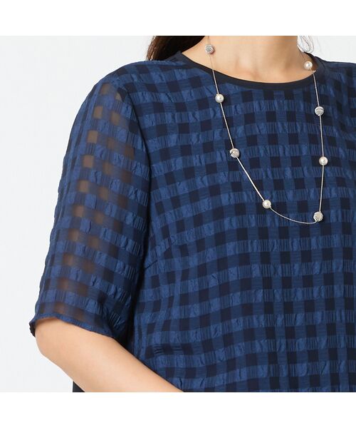 LOBJIE / ロブジェ カットソー | 【洗える】シアーギンガムチェックプルオーバー | 詳細11