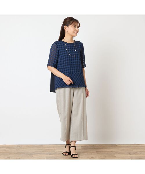 LOBJIE / ロブジェ カットソー | 【洗える】シアーギンガムチェックプルオーバー | 詳細13