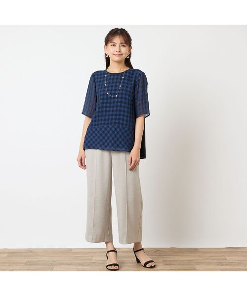 LOBJIE / ロブジェ カットソー | 【洗える】シアーギンガムチェックプルオーバー | 詳細14