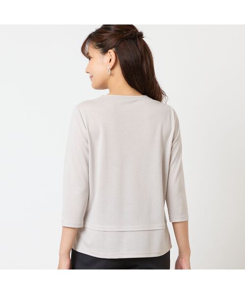 LOBJIE / ロブジェ カットソー | 【洗える・アンサンブル可・日本製】花柄レイヤード風カットソー | 詳細1