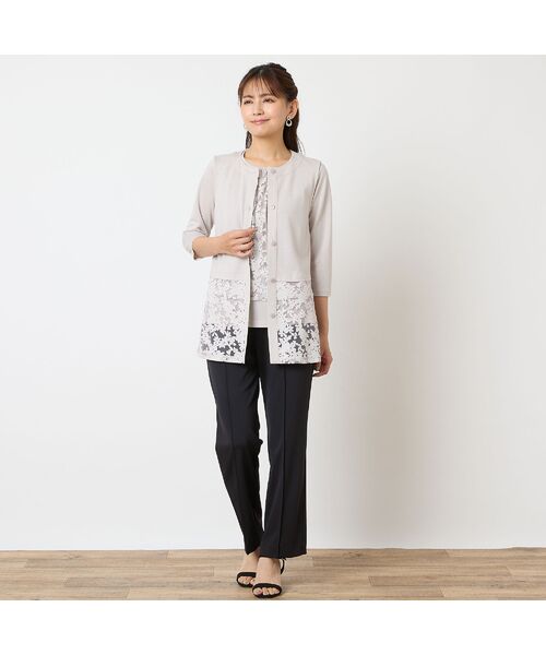 LOBJIE / ロブジェ カットソー | 【洗える・アンサンブル可・日本製】花柄レイヤード風カットソー | 詳細8