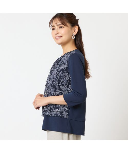 LOBJIE / ロブジェ カットソー | 【洗える・アンサンブル可・日本製】花柄レイヤード風カットソー | 詳細10