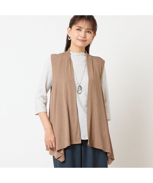 LOBJIE / ロブジェ ベスト | 【洗える】ドレープベスト | 詳細1