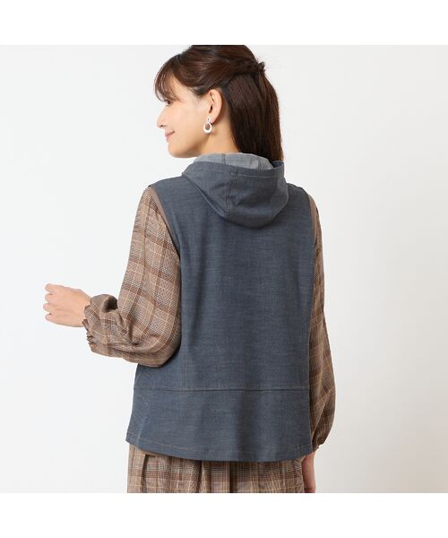 LOBJIE / ロブジェ ベスト | 【洗える・フード取り外し可能】デニムベスト | 詳細1