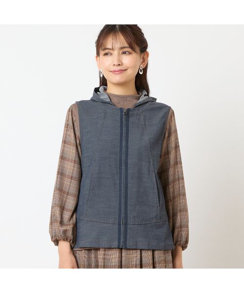 LOBJIE / ロブジェ ベスト | 【洗える・フード取り外し可能】デニムベスト | 詳細2