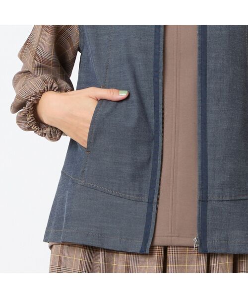 LOBJIE / ロブジェ ベスト | 【洗える・フード取り外し可能】デニムベスト | 詳細6