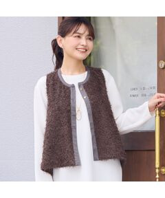 LOBJIE / ロブジェ ベスト | 【洗える・日本製】シアーカットジャカードベスト