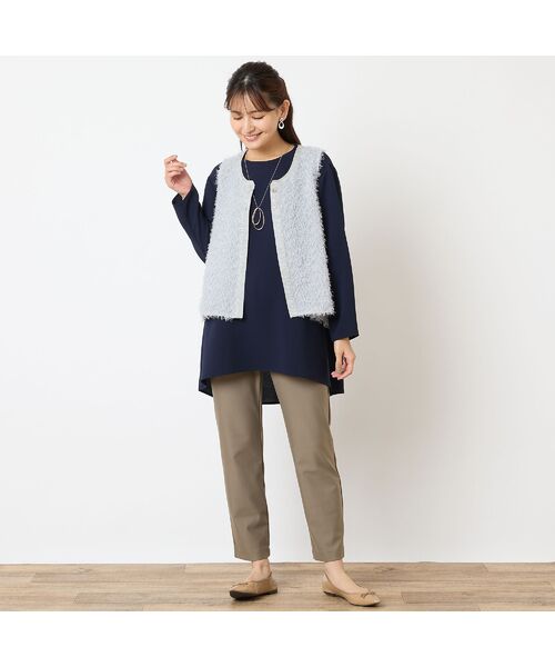 LOBJIE / ロブジェ ベスト | 【洗える・日本製】シアーカットジャカードベスト | 詳細4