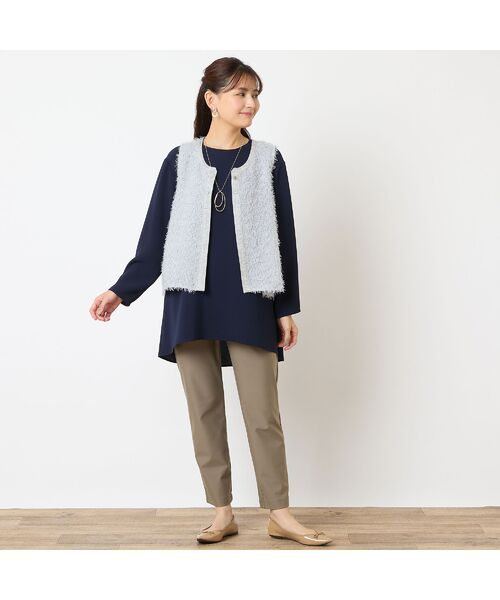 LOBJIE / ロブジェ ベスト | 【洗える・日本製】シアーカットジャカードベスト | 詳細5