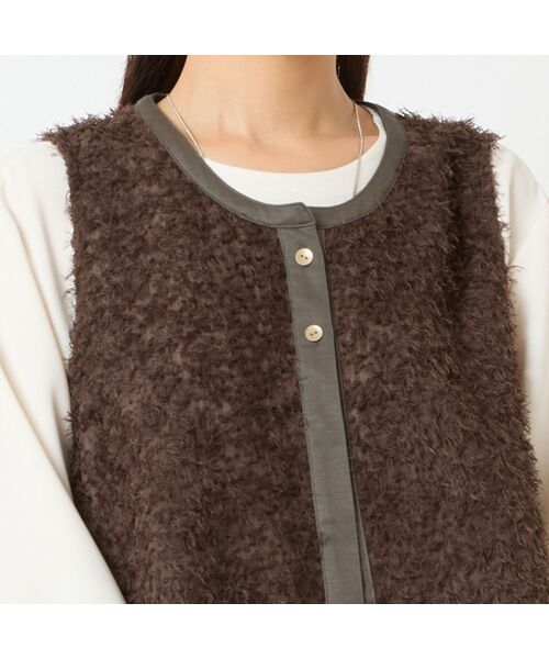 LOBJIE / ロブジェ ベスト | 【洗える・日本製】シアーカットジャカードベスト | 詳細10