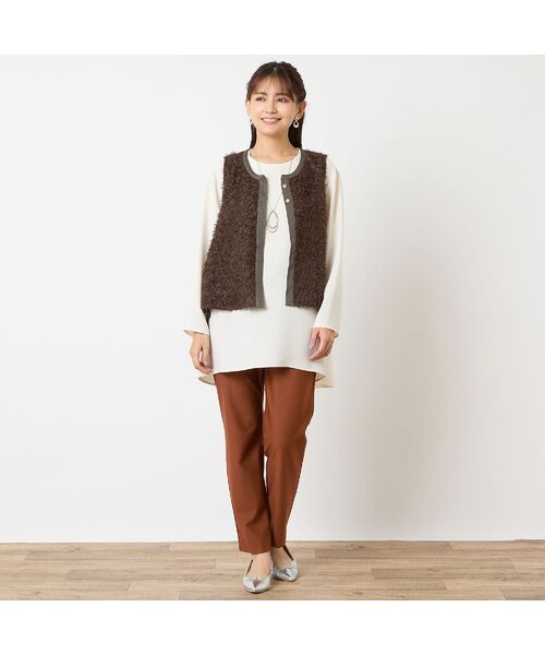 LOBJIE / ロブジェ ベスト | 【洗える・日本製】シアーカットジャカードベスト | 詳細14