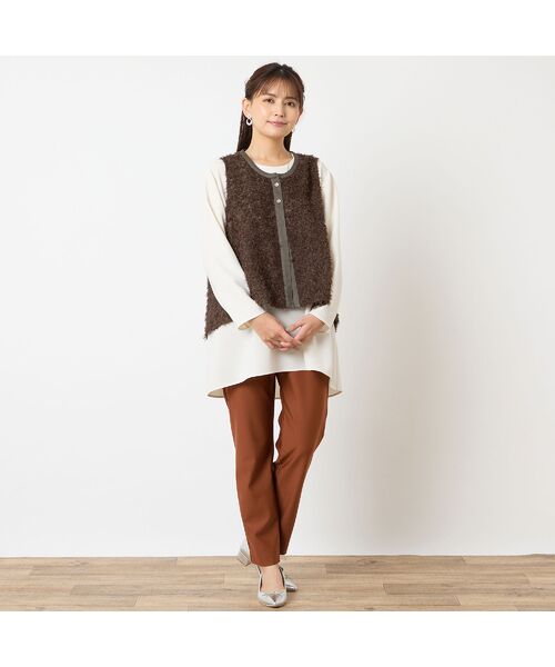 LOBJIE / ロブジェ ベスト | 【洗える・日本製】シアーカットジャカードベスト | 詳細15