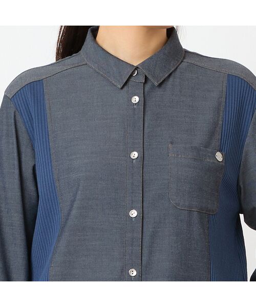 LOBJIE / ロブジェ シャツ・ブラウス | 【洗える】サイドリブデニムシャツ | 詳細5