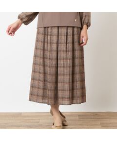 LOBJIE / ロブジェ ミニ・ひざ丈スカート | 【洗える・セットアップ可能】グレンチェックフレアスカート