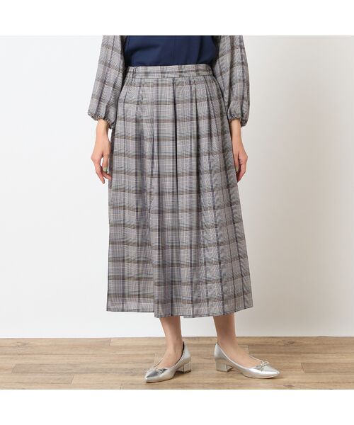 LOBJIE / ロブジェ ミニ・ひざ丈スカート | 【洗える・セットアップ可能】グレンチェックフレアスカート | 詳細10