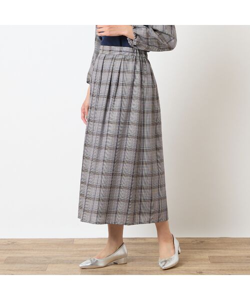 LOBJIE / ロブジェ ミニ・ひざ丈スカート | 【洗える・セットアップ可能】グレンチェックフレアスカート | 詳細11