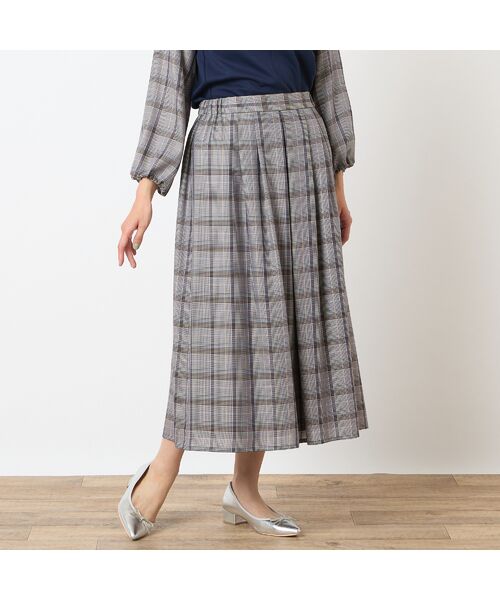 LOBJIE / ロブジェ ミニ・ひざ丈スカート | 【洗える・セットアップ可能】グレンチェックフレアスカート | 詳細12