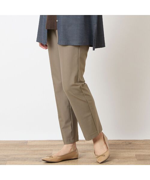 LOBJIE/ロブジェ 【洗える・シルキータッチ・S~LLサイズ】ストレッチパンツ ベージュ L LOBJIE/ロブジェ 【洗える・シルキータッチ・S~LLサイズ】ストレッチパンツ ベージュ L