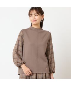 LOBJIE / ロブジェ カットソー | 【洗える・セットアップ可能】袖グレンチェックプルオーバー