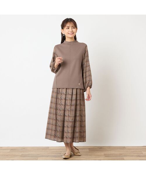 LOBJIE / ロブジェ カットソー | 【洗える・セットアップ可能】袖グレンチェックプルオーバー | 詳細7