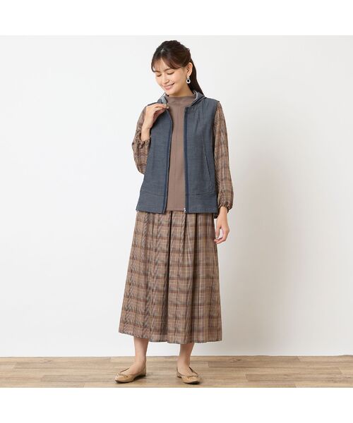 LOBJIE / ロブジェ カットソー | 【洗える・セットアップ可能】袖グレンチェックプルオーバー | 詳細9