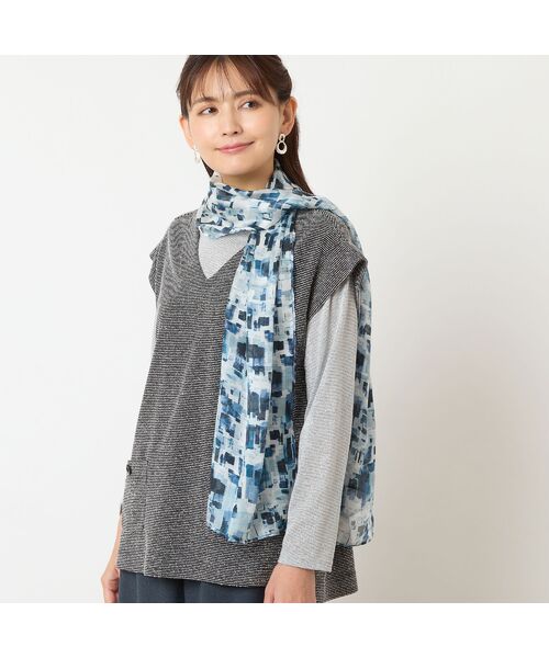 LOBJIE / ロブジェ マフラー・ショール・スヌード・ストール | 【シルク100%】シアーチェックシルクストール | 詳細1