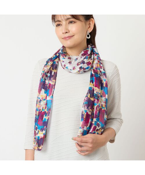 LOBJIE / ロブジェ マフラー・ショール・スヌード・ストール | 【シルク100%】シアーチェックシルクストール | 詳細5