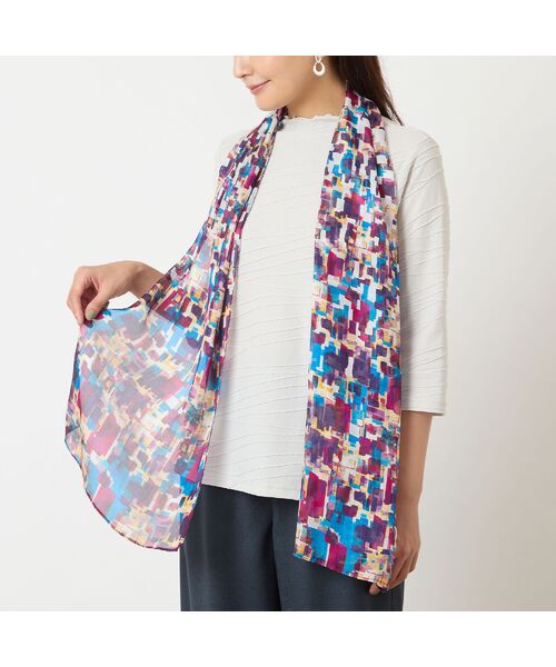 LOBJIE / ロブジェ マフラー・ショール・スヌード・ストール | 【シルク100%】シアーチェックシルクストール | 詳細6