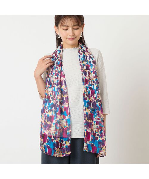 LOBJIE / ロブジェ マフラー・ショール・スヌード・ストール | 【シルク100%】シアーチェックシルクストール | 詳細7