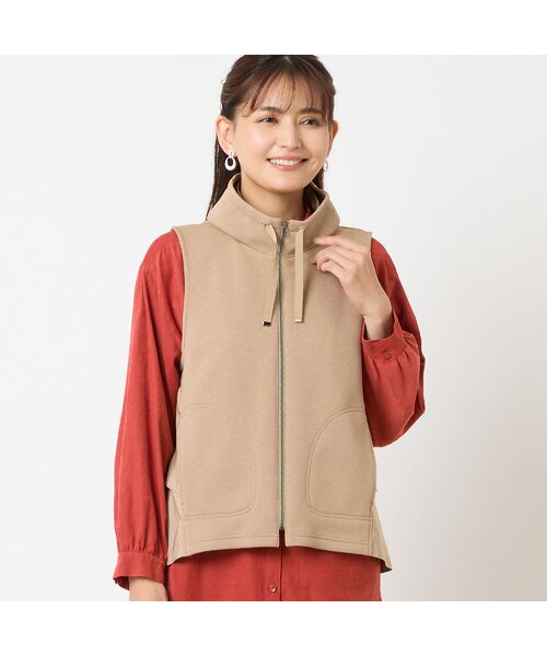 LOBJIE / ロブジェ ベスト | スタンドカラージップアップベスト | 詳細1