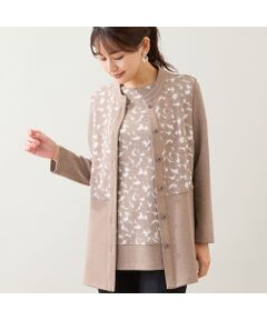 LOBJIE / ロブジェ ベスト | 【洗える・アンサンブル可能】花柄オパール加工ベスト