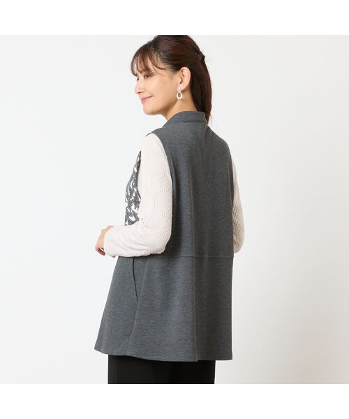 LOBJIE / ロブジェ ベスト | 【洗える・アンサンブル可能】花柄オパール加工ベスト | 詳細5