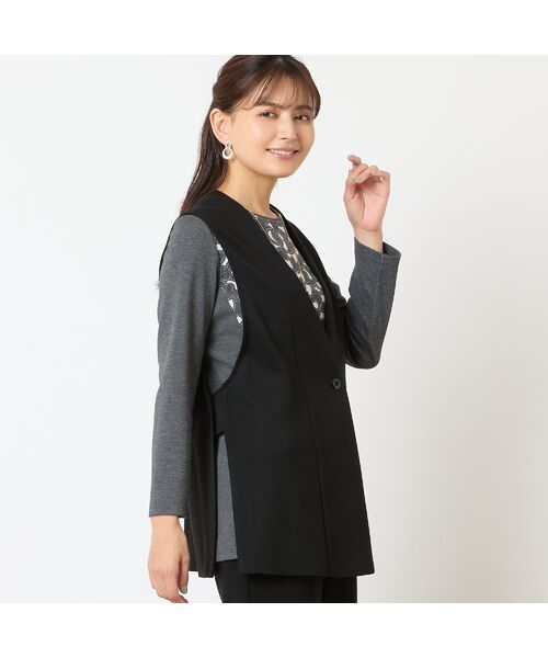 LOBJIE / ロブジェ ベスト | 【あったか素材・洗える・セットアップ可能】ワンボタンベスト | 詳細11